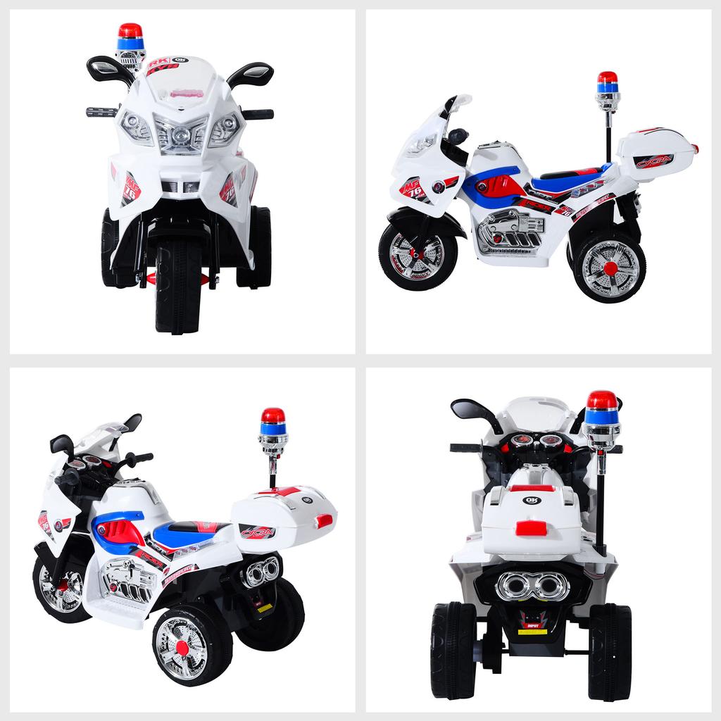 Electric Motorcycle for Children from 3-5 Years Electric Toy Moped 3 Wheels with Music, Speed 3KM/h, Lights 112×51×72.5cm