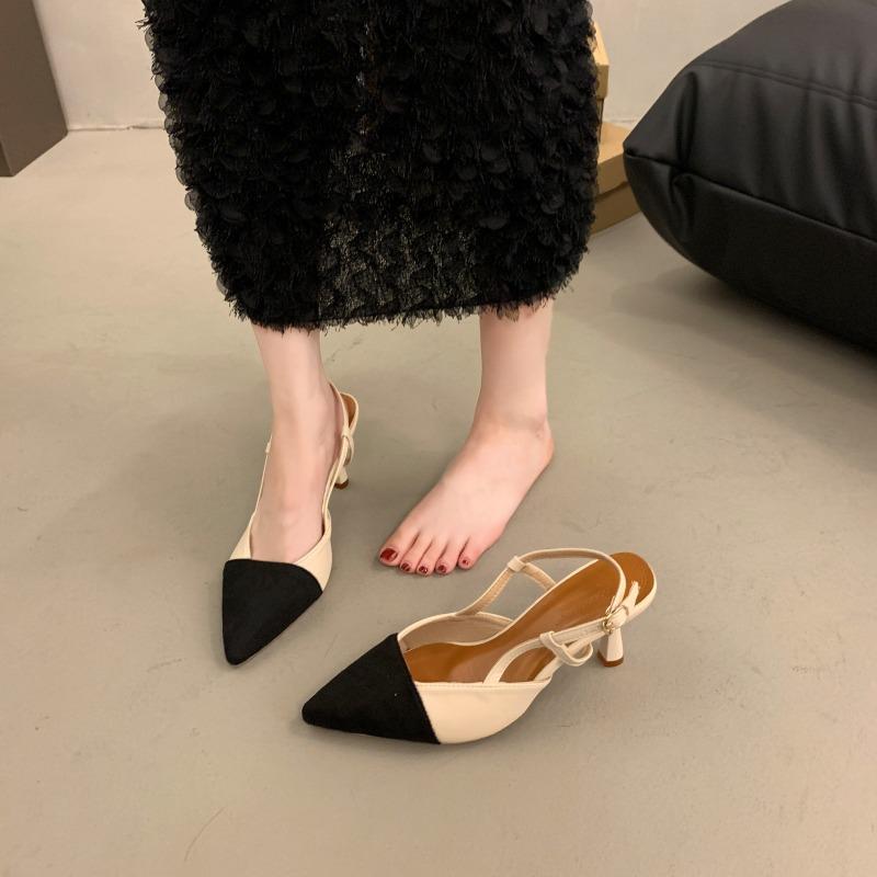 New Style of Flip-flops and Sandals Single Shoes with Thin Heels and One-strap High Heels
