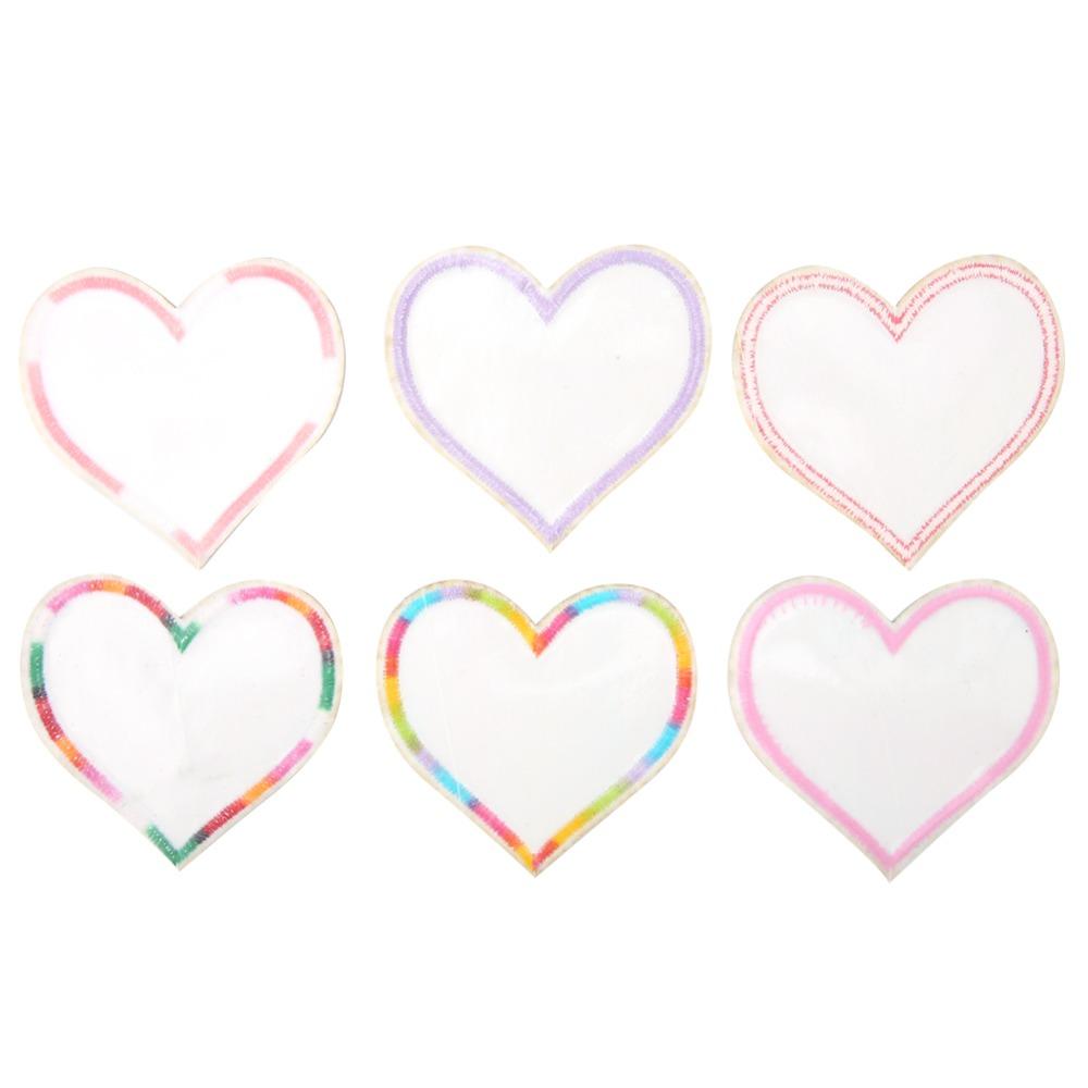 Rainbow Heart Sew On Patches Assorted Colors Heart Shaped Patch DIY Craft