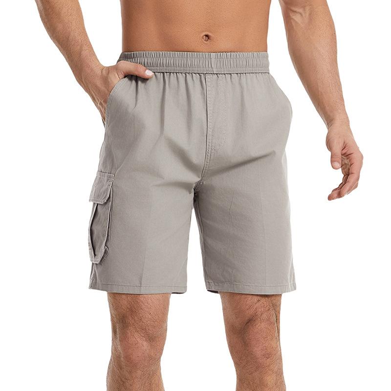 Sports Shorts Summer Thin Breathable Workwear Loose Running Pure Cotton Casual Five Quarter Pants Elastic Men's Pants