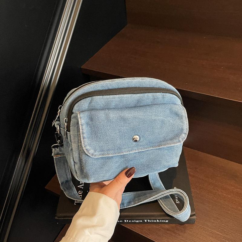 

Джинсовая маленькая сумка женская сумка новая городская простая повседневная на плечо сумка-мессенджер сумка для мамы светло-синий