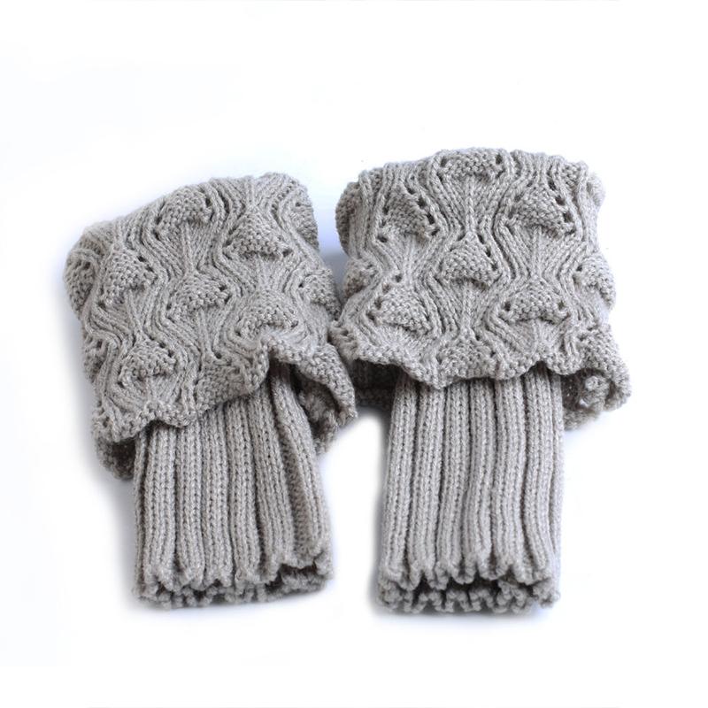 

Light Gray Short Flip Over Socks New Autumn Winter Warm Sock Cover Decoration Small Fish Mouth Foot Cover Knitted Leg Covers One Size світло-сірий колір