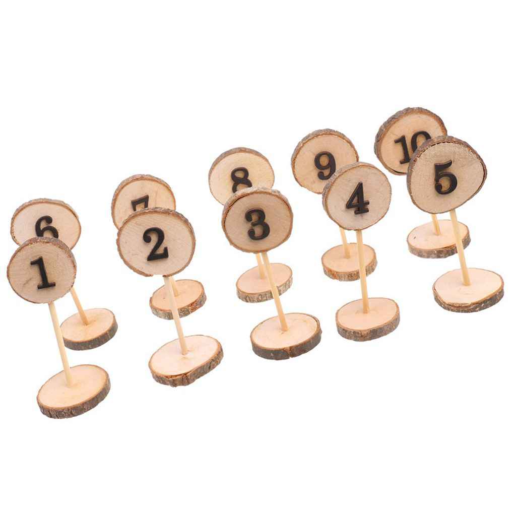 

Wedding Table Set 1-10 Wedding Wooden Table Number Wooden Color Centerpiece Props