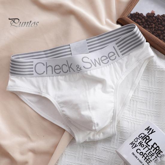 Dreieckige Unterwäsche für Herren, einfarbige Shorts mit Buchstabendruck, atmungsaktiv, lockere Unterhose mit breiter Krempe für Teenager zum täglichen Tragen und Schlafen