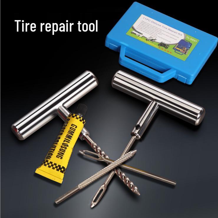 Tire Repair Kit: Fast Emergency Fix for Cars, Motorcycles & Scooters with Vulcanized Rubber Strips
