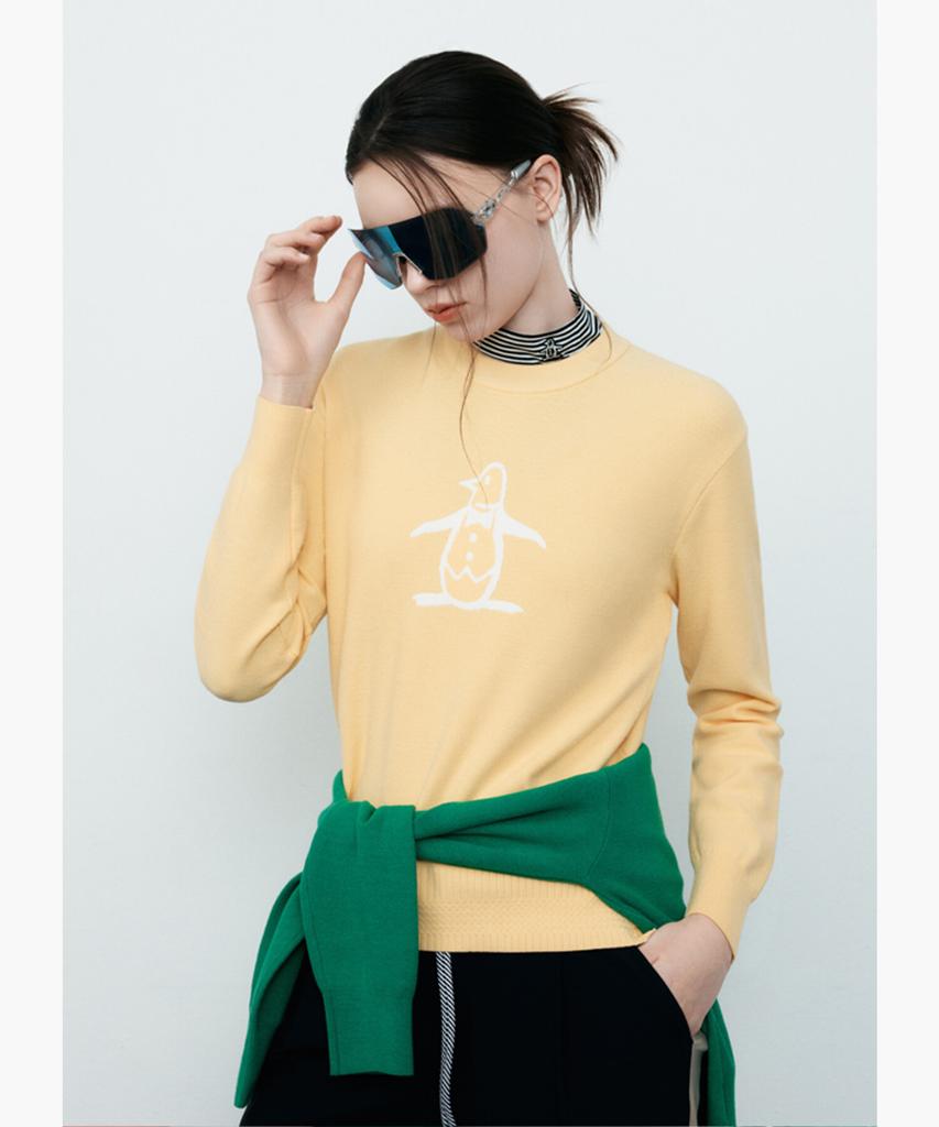 Meonsingweeo Women'S Signature Sweater Yellow Mr122Lsw11