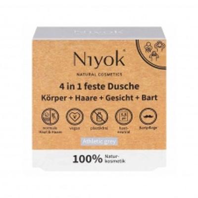 Nyok 4-in-1 Festes Körperreinigungsmittel (+Bart) Athletic Grau 80g