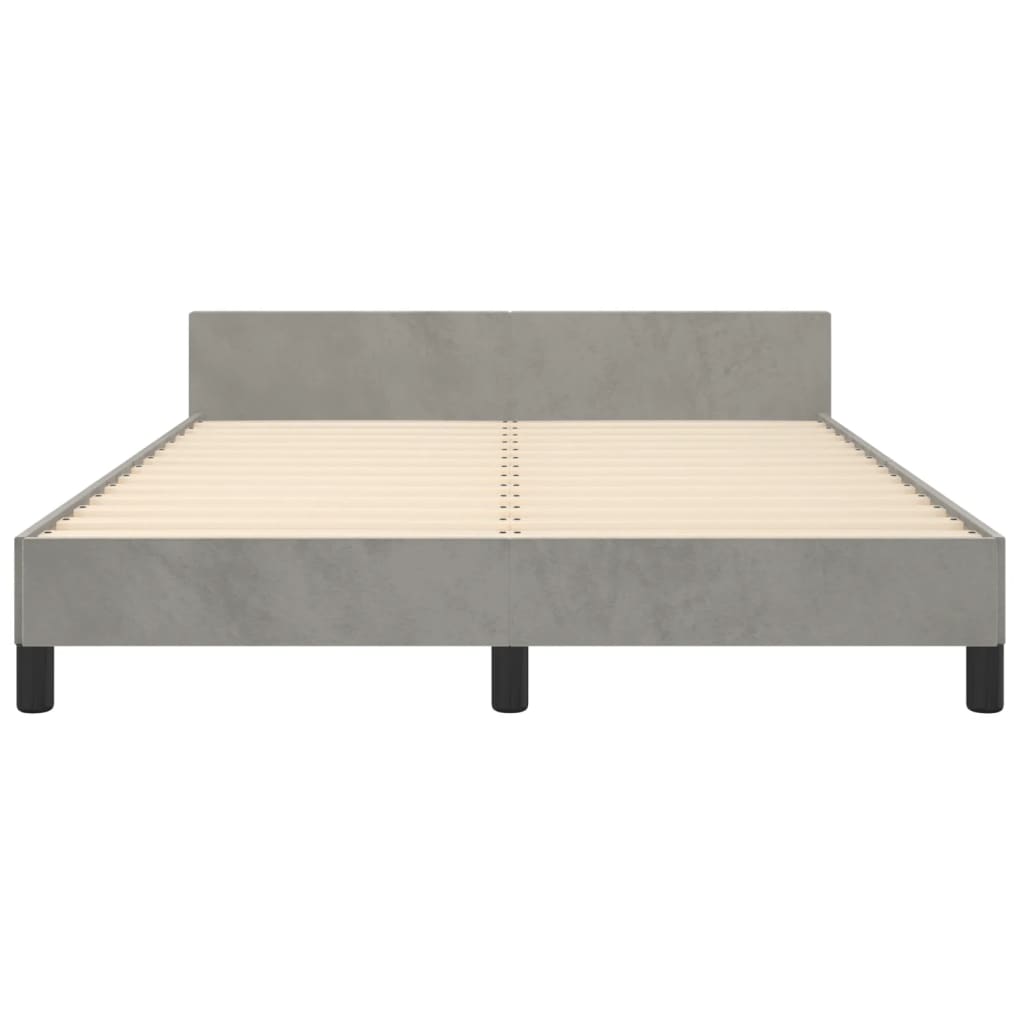 Bed Frame without Mattress Light Grey 140 x 190 cm Velvet