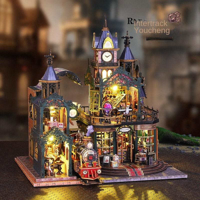 DIY Miniature House Ghost Town Handmade Assembly Villa Model Exquisite Stress Relief Birthday Gift for Men Women