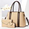 Color Trendy Block Mom And Child Bag Spacious Medium Size Pu Shoulder And Crossbody Bag For Women