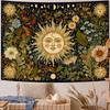2D Sun Face Tapestry 2D Printing Floral Moon Phases Living Room Bedroom Wall Decor