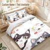 Cat Bedding Set, 1 Duvet Cover & 2 Pillowcases Soft Comfortable Bedroom Home Textile Decor