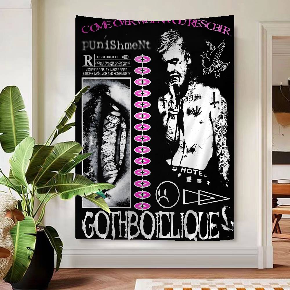 Hip Hop Rapper Lil Peep Printed Large Wall Tapestry Art Science Fiction Room Home Decor Decor Blanket