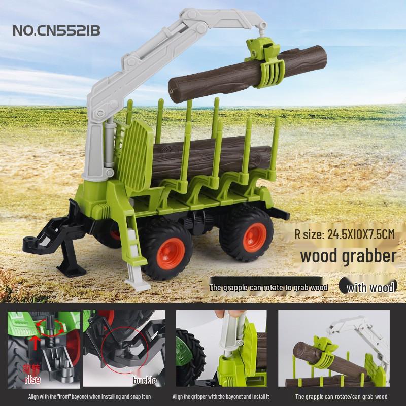 Electric Remote-Control Alloy Tractor & Harvester Toy for Kids