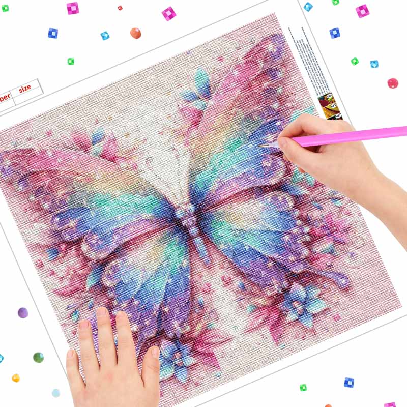 Butterfly DIY Diamond Painting Kit with Colorful Rhinestones Sparkling Craft Canvas for Adults Home Decor and Relaxing Hobby