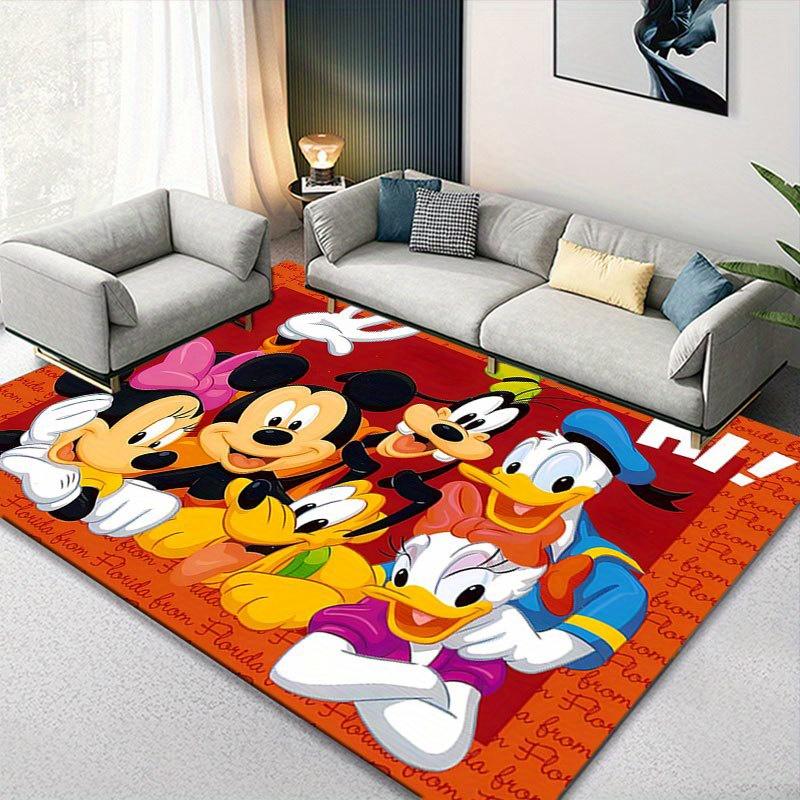 1ks Koberec s motivem Disney Mickey Mouse a Minnie, Kusový koberec, Protiskluzový koberec, Ručně pratelná podložka pod nohy, Vhodné pro obývací pokoj, ložnici, bytový dekor