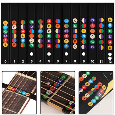 1/3/5Sheets Guitar Scale Sticker Fretboard Sticker Guide Learning School Music Class Guitar Teach Train Auxiliary Stationery ZYF