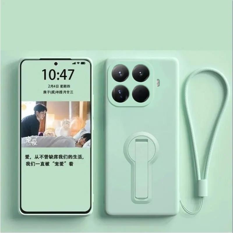 Folyékony szilikon teljes kameravédős, ütésálló, támasztós tok Xiaomi 17T Pro 15T Pro 17 Pro Max 17 Ultra készülékekhez, elvesztésgátló zsinóros tok