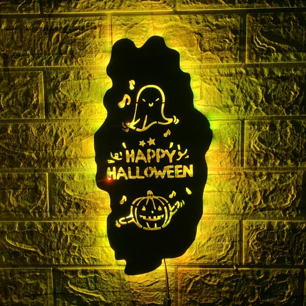 

ZK30 Halloween Decoration Cool LED Wall Lamp Remote Control Color Changing Bedside Lamp Ambience Marker Lamp USB Plug-in Model USB plug