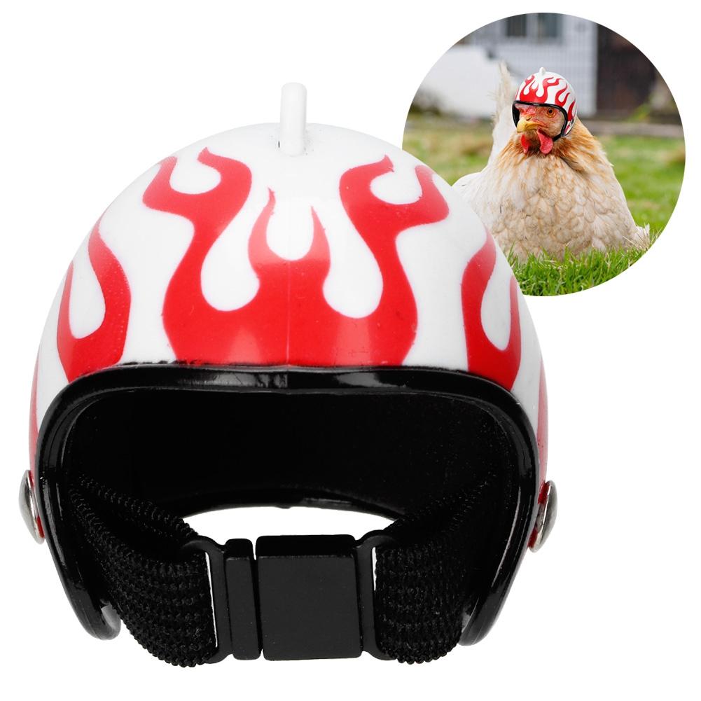 Hühnerhelm Lustiger Schutz Henne Bauhelm Vogelschutzhelm Kapuze HühnerzubehörFlamme