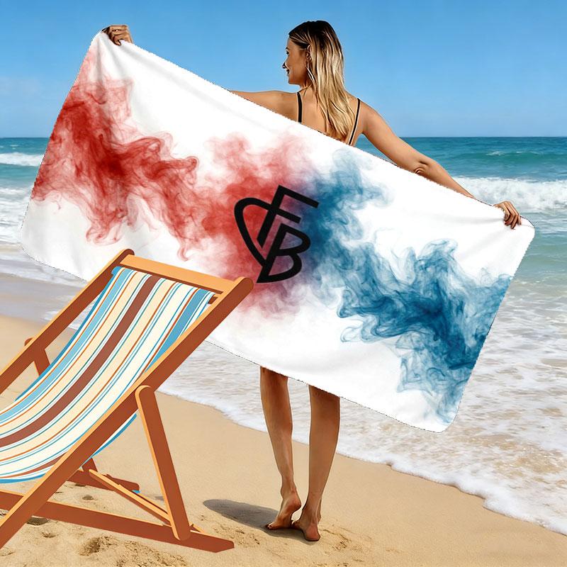 FC Basel Aufdruck Strandtuch, Großes Weiches Schnelltrocknendes Handtuch für Strand Camping Schwimmen