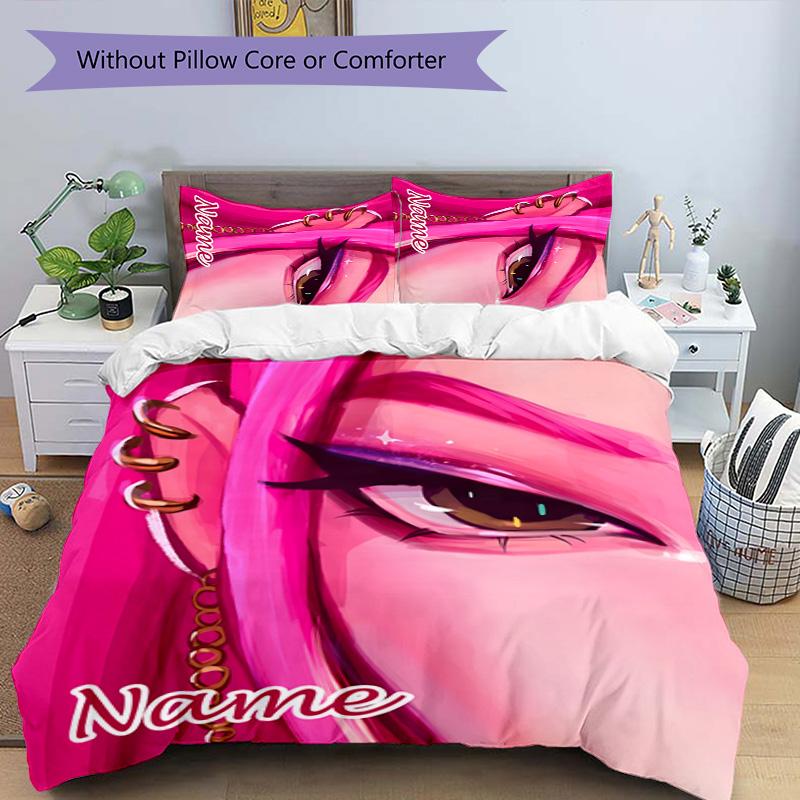 3pcs KPop Demon Hunters21 Cover Set - Personalized Name, HD Printed Bedding with 1 Cover and 2 Pillowcases - Perfect for Home Decor, Easy Care