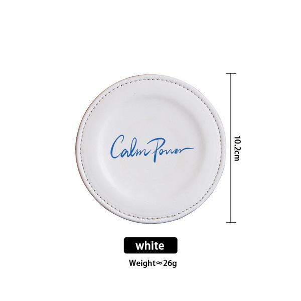 

Round Leather Coasters Simple Solid Color Heat Insulation Non-slip Mats Household Kitchen Anti-scald Easy To Clean Coaster