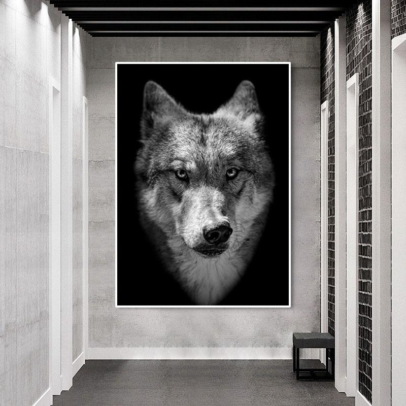 Grassland Wolf Animal Poster Print Canvas Wall Living Room Art Pop Art Home Decoration