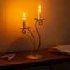 Iron Tulip Candle Holder Decoration 3-Arm Flower Candlestick Home Office Living Room Metal Tealight