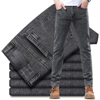 Jeans elasticizzati grigi da uomo primavera ed estate Pantaloni dritti slim nuova tendenza di pantaloni lunghi casual versatili