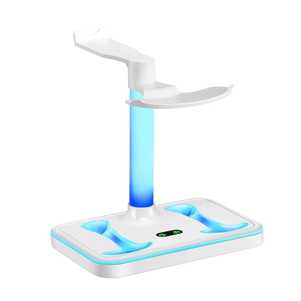 Game Controller Charger Station Colorful RGB Light Charging Dock Stand Storage Glasses Headset Accessories for PS VR2 Joypad