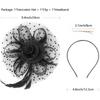 Top Hat Exquisite Mesh Feather Headband Sweet Formal Hat 1920s Hair Accessories Elegant Bride Headdress Stage Performance