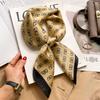Paisley Houndstooth Printed Square Scarf Coffee Thin Smooth Neck Scarf Vintage Sunscreen Headscarf For Women 70cm