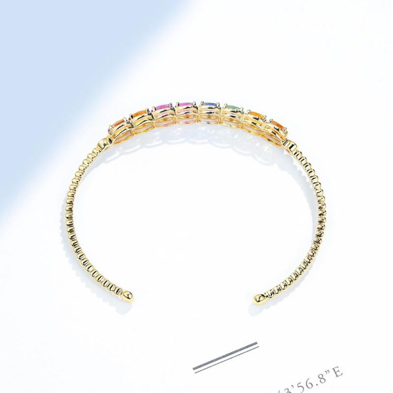 BELLA BOX Neues Temperament voller Diamantsimulation, Regenbogenfarbe, Turmalin-Schatzarmband, Geschenk für die Freundin zum Valentinstag