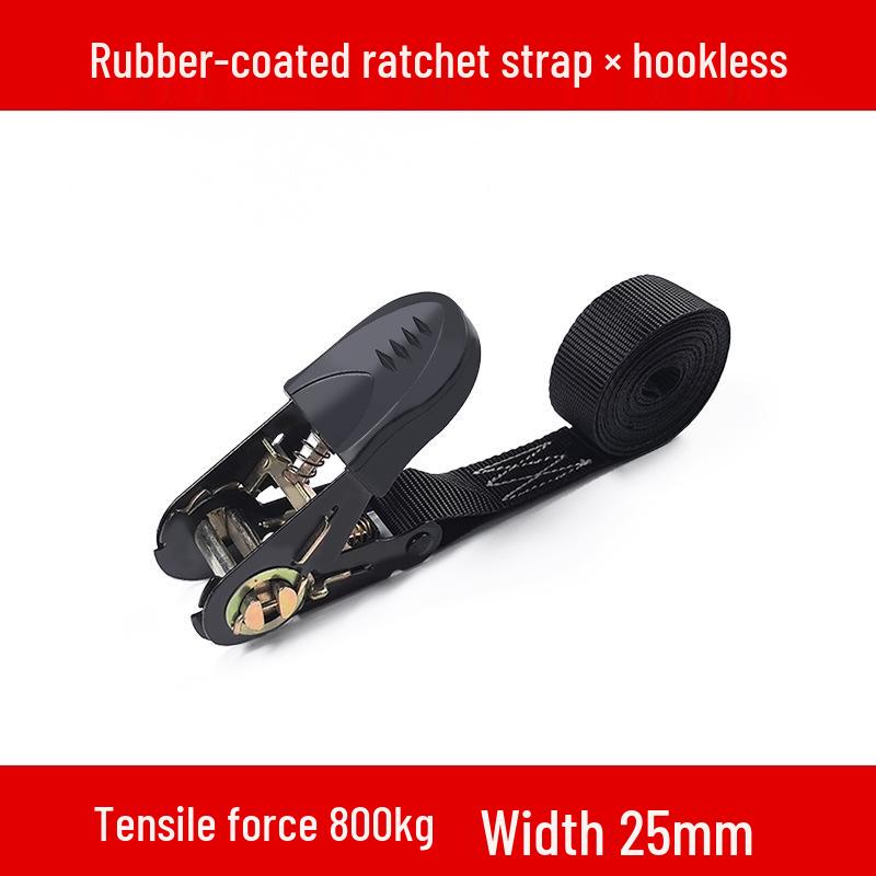 1-Inch Rubber-Coated Elastic Ratchet Strap, 25mm Wide - Essential for Securing Trucks & Motorcycles.