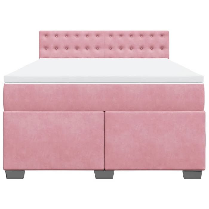 Maison Exclusive - Sommier à lattes de lit avec matelas Rose 160x200 cm Velours