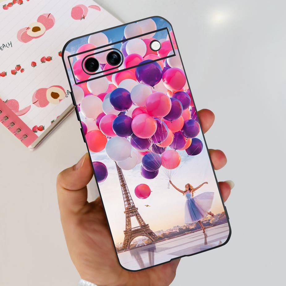 For Google Pixel 8A Case Pixel8 Pro Cute Cat Flower Painted Cover Silicone Phone Case For Google Pixel 8 Pro Pixel8A Soft Fundas