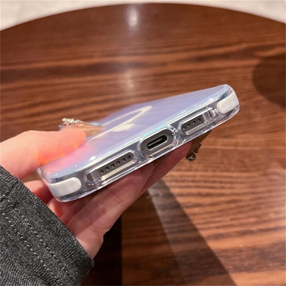 Luxury Aurora Laser Gradient Stripes Magnetic For Magsafe Case For iPhone 17 15 14 13 16 Pro Max Plus Wireless Charging Cover