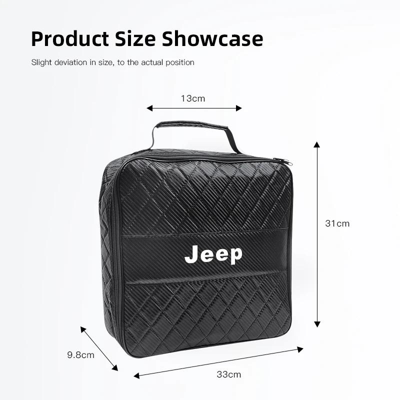 For Jeep Car Storage Box Charging Gun Leather Bag Accessories For Jeep Grand Cherokee Wrangler JK Gladiator Compass Renegade