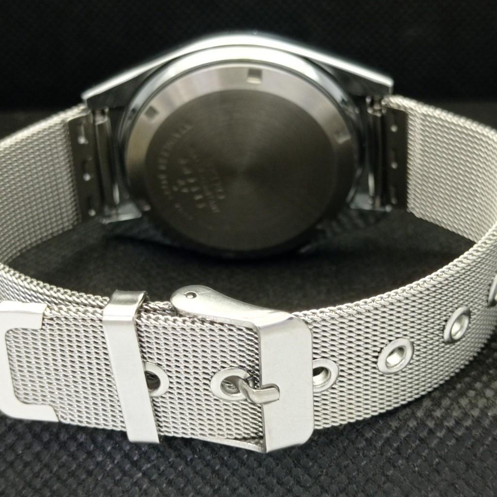 OROLOGIO VINTAGE RISTRUTTURATO SEIKO 5 AUTO 7019A GIAPPONE UOMO D/D ROSSO 593a-a311242-9