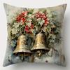 Vintage Christmas Throw Pillow Covers - Single-Sided Printing, 45X45cm Zipper Closure, Suitable for Living Room Decor
