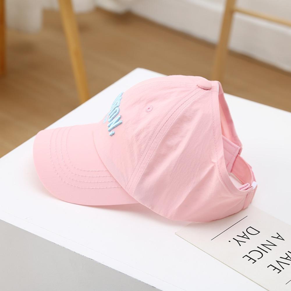 Тонкая детская солнцезащитная шляпа Быстросохнущая кепка с открытым верхом Новая шляпа-солнцезащита Лето розовый