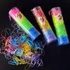 Vibrant Hair Ties: Large Bucket of Colorful Rubber Bands for Kids