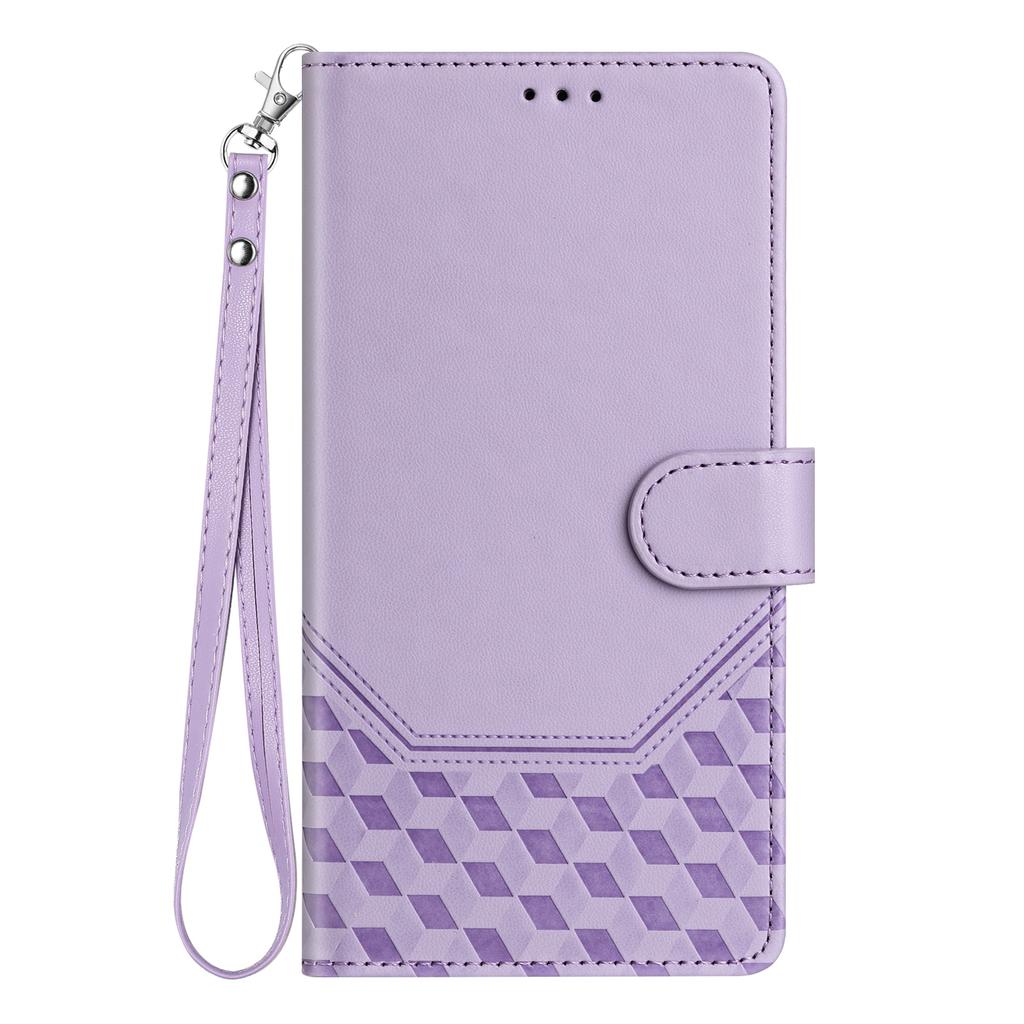 For Sony Xperia 10 VII Case Imprinted Honeycomb RFID Blocking Leather Phone Cover with Strap