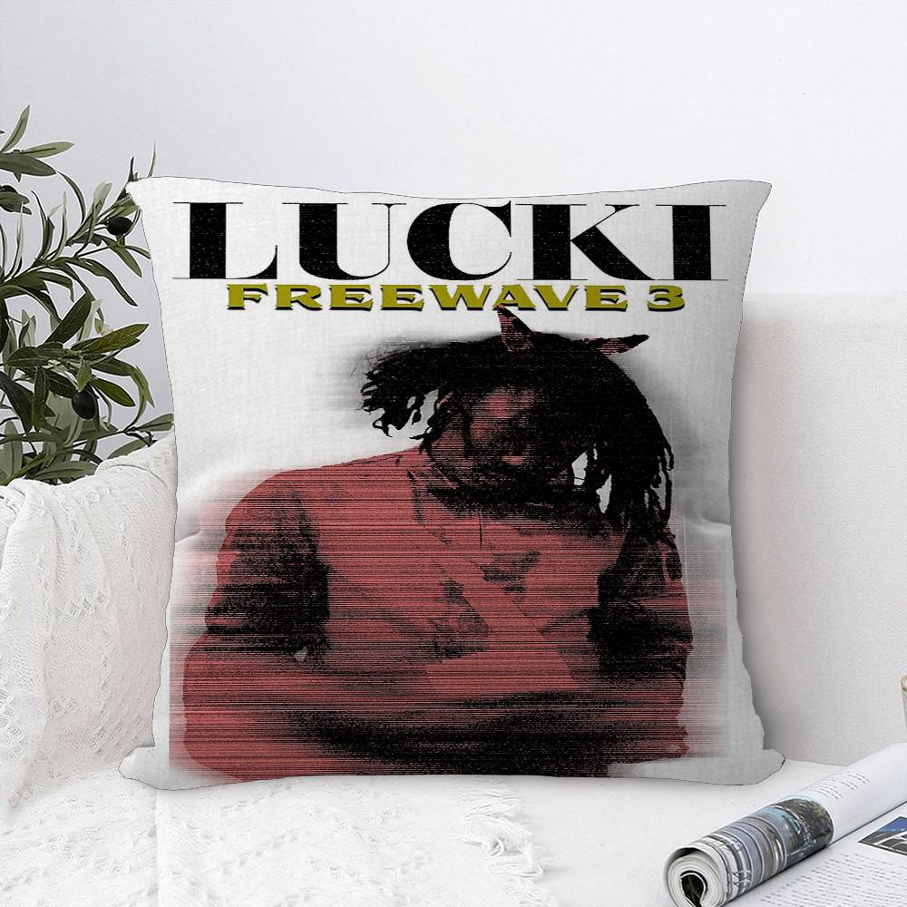 Rapper W-WAKE UP LUCKI 45*45cm Cushion Cover Pillow Cover Decor Pillowcase Home Pillowcase for Couch Pillow