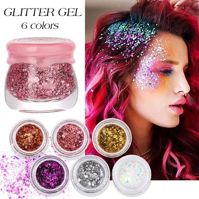 Popular Flash Eyeshadow Sequins Gel Mermaid Scales Face Body Lotion Performance Stage Nightclub Makeup