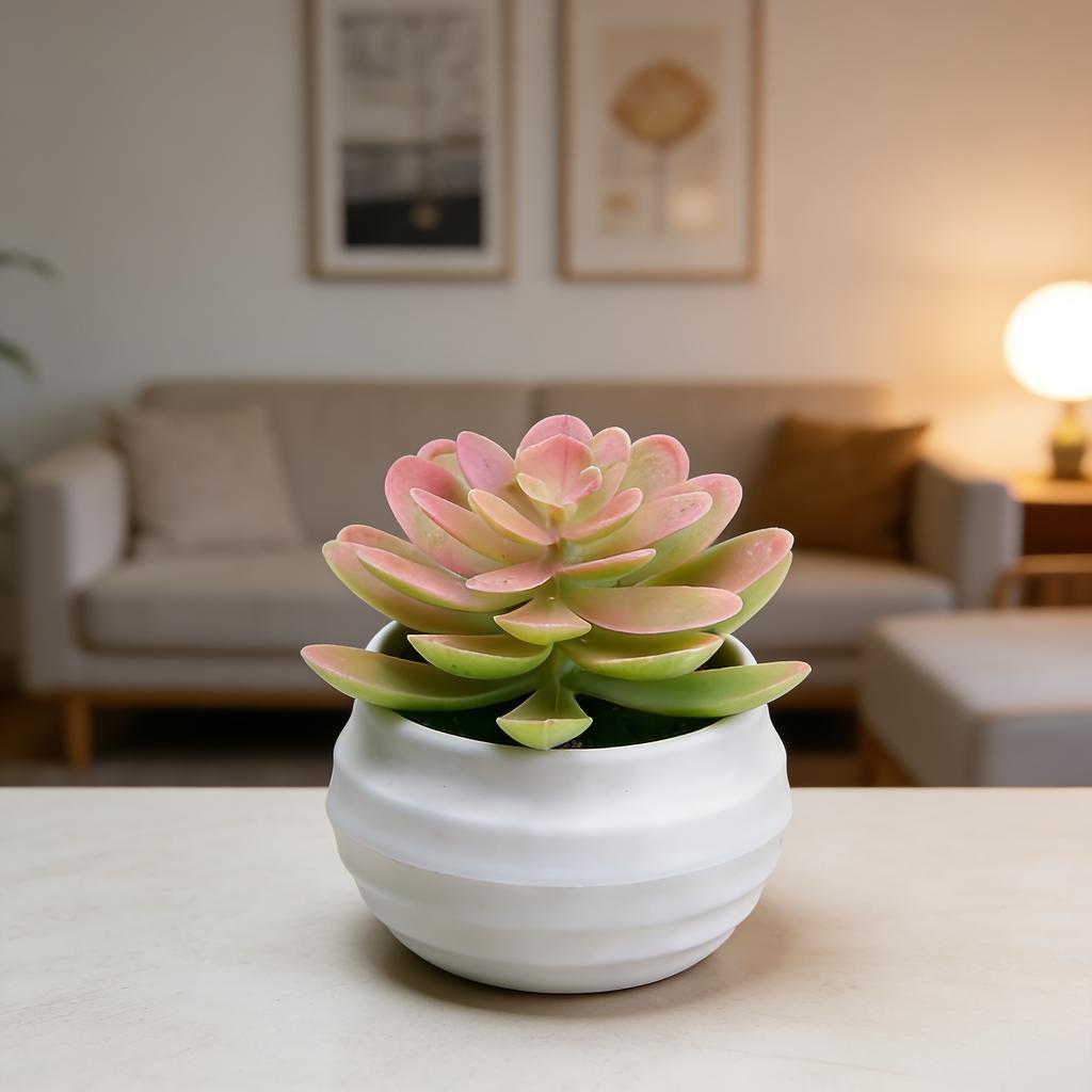 Simulated Succulents Artificial Succulents with Pots,plastic for Desktops, Offices and Decorations - Ideal for Decoration