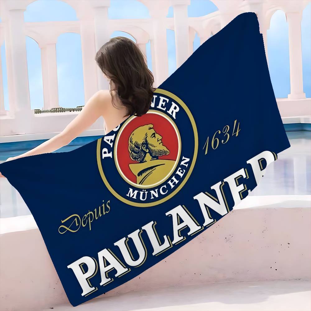 Deutsches Bier p-Paulaners Mikrofaserdecke Schnelltrocknende Strandtücher Übergröße Druck Super Saugfähige Poolhandtuchdecke