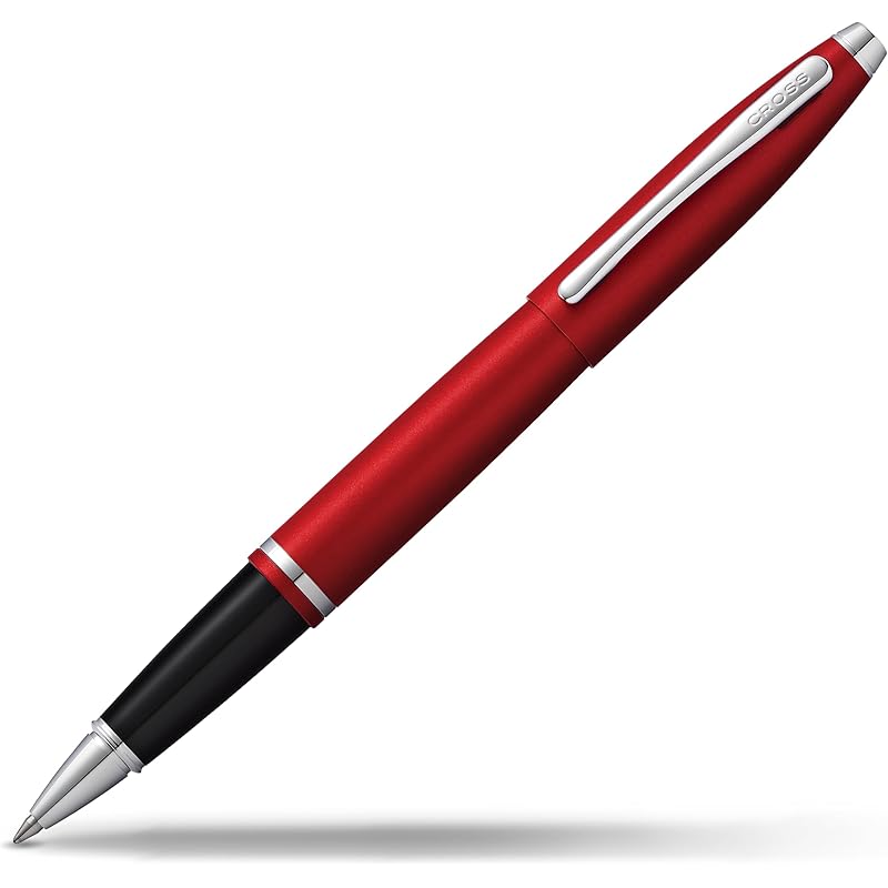 Cross Calais Refillable Rollerball Pen Presented In a Luxury Gift Box - Medium Point, Black Ink, Matte Metallic Crimson