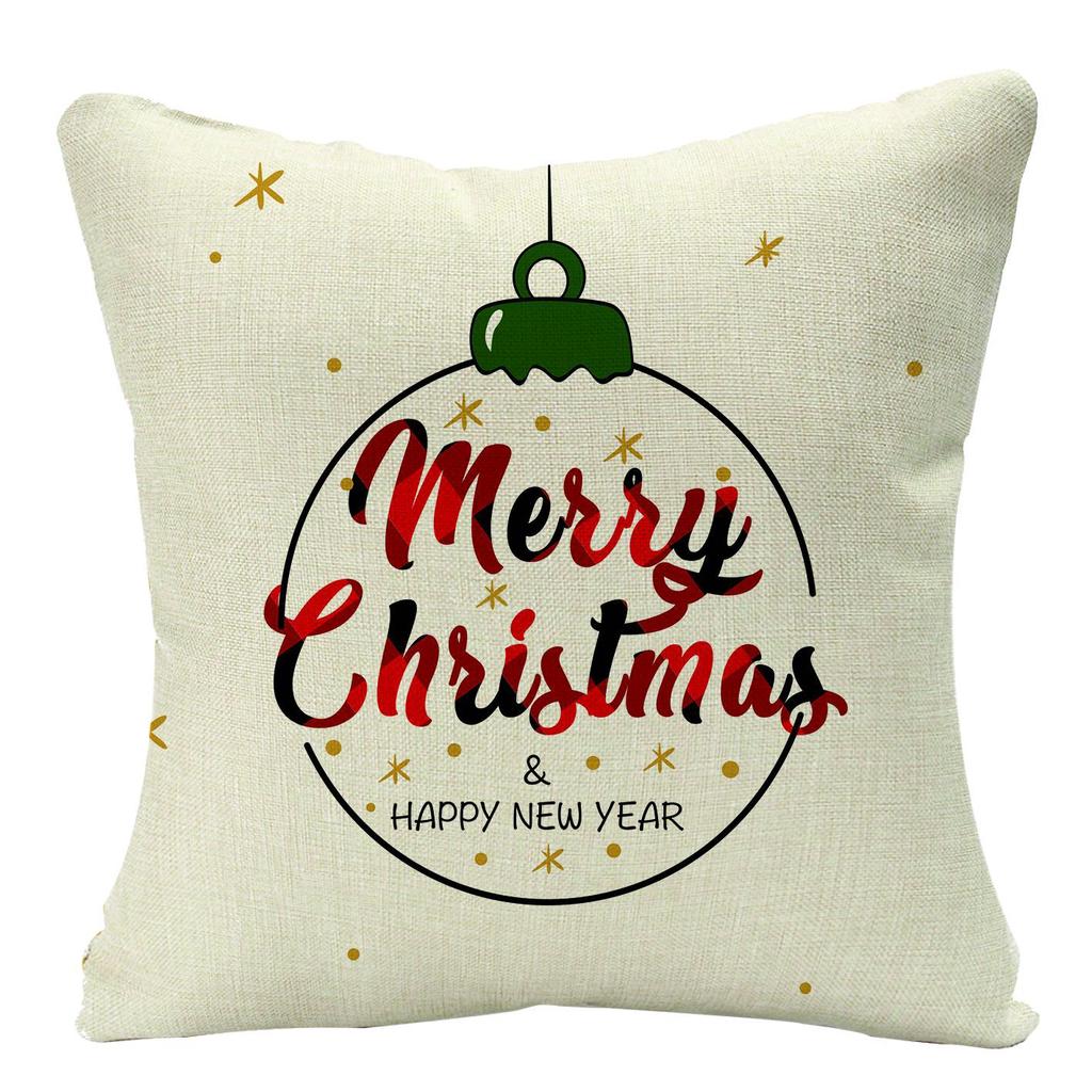 New Christmas Pillow, Linen Waist Pillow Case, Festive Home Sofa Decoration Pillow Cushion Cover
